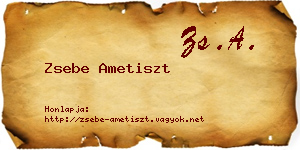 Zsebe Ametiszt névjegykártya